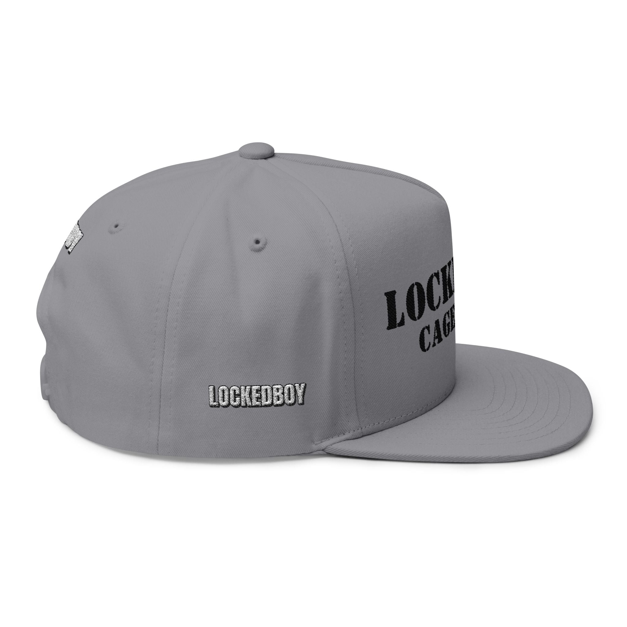 LockedBoy Caged Unit Locktober Embroidered Flat Bill Snapback Cap for chastity