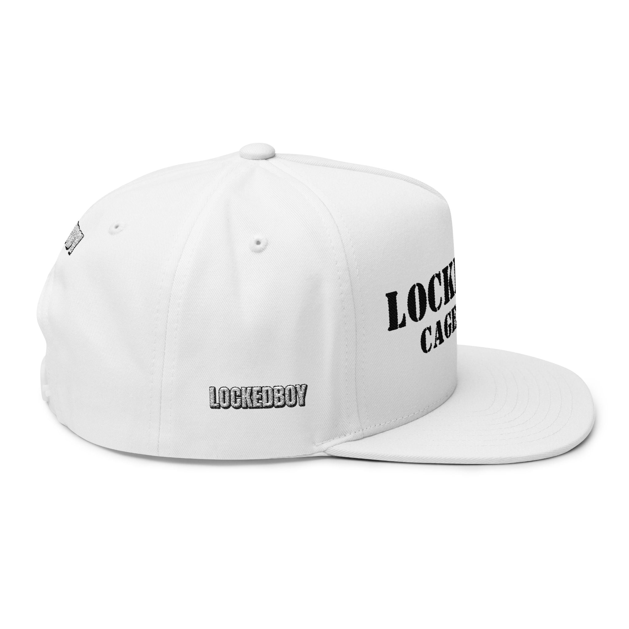 LockedBoy Caged Unit Locktober Embroidered Flat Bill Snapback Cap for chastity