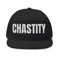 INTO: CHASTITY Embroidered Flat Bill Cap – Kink Hat for Caged Subs, Keyholder Dynamics & Erotic Denial Enthusiasts