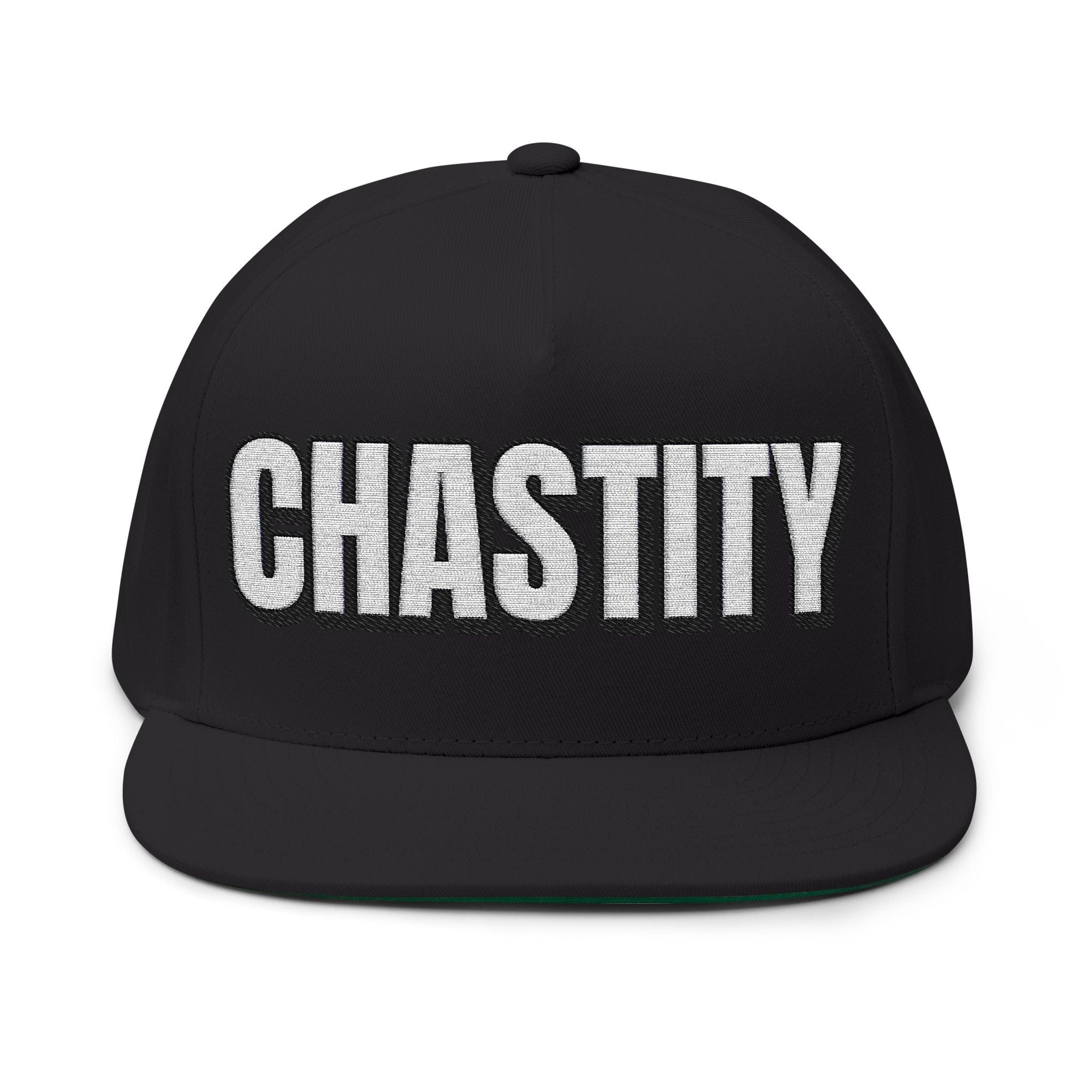 INTO: CHASTITY Embroidered Flat Bill Cap – Kink Hat for Caged Subs, Keyholder Dynamics & Erotic Denial Enthusiasts