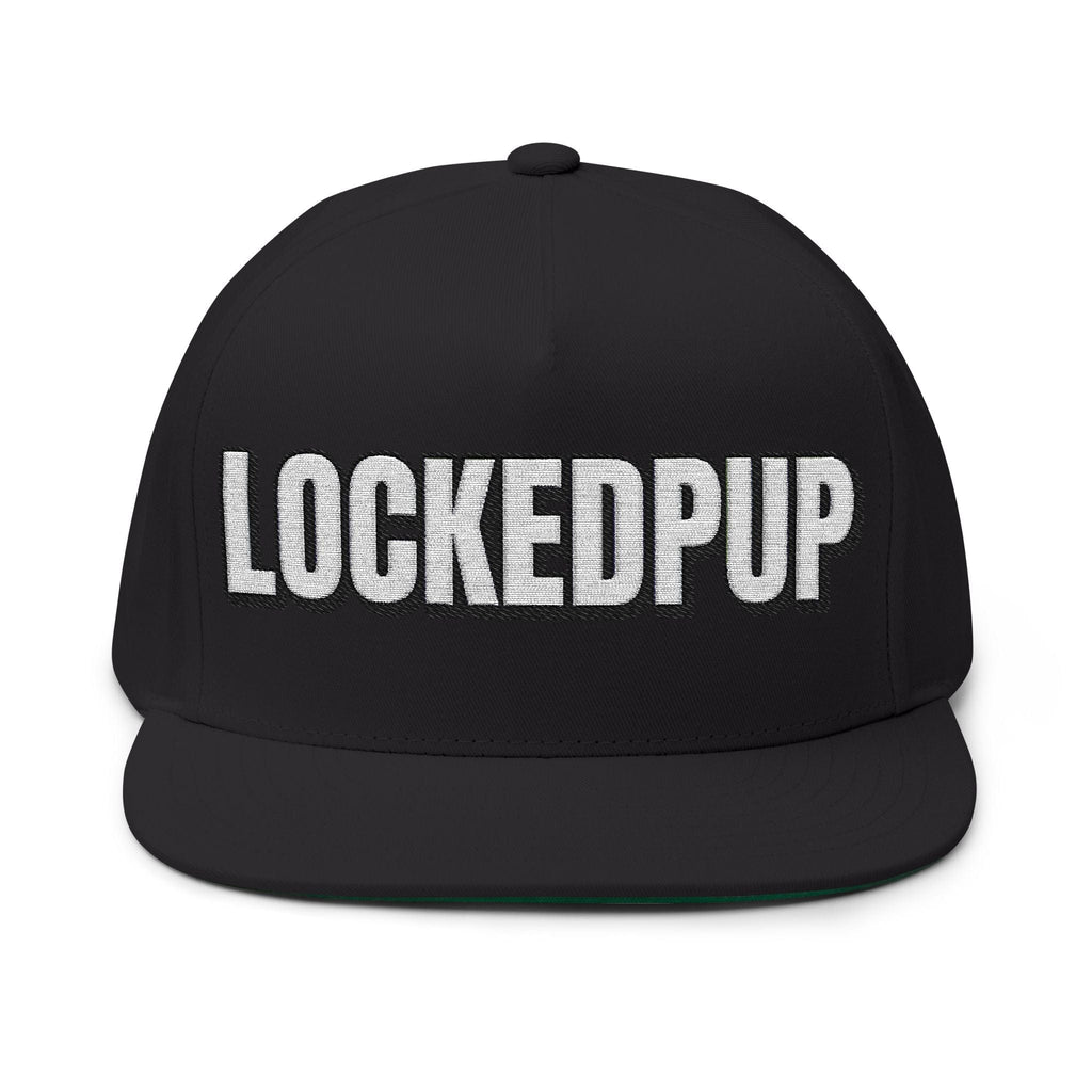 INTO: LOCKEDPUP Embroidered Flat Bill Cap – Kink Hat for Chaste Pups, Obedient Subs & Playful Power Exchange