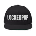 INTO: LOCKEDPUP Embroidered Flat Bill Cap – Kink Hat for Chaste Pups, Obedient Subs & Playful Power Exchange