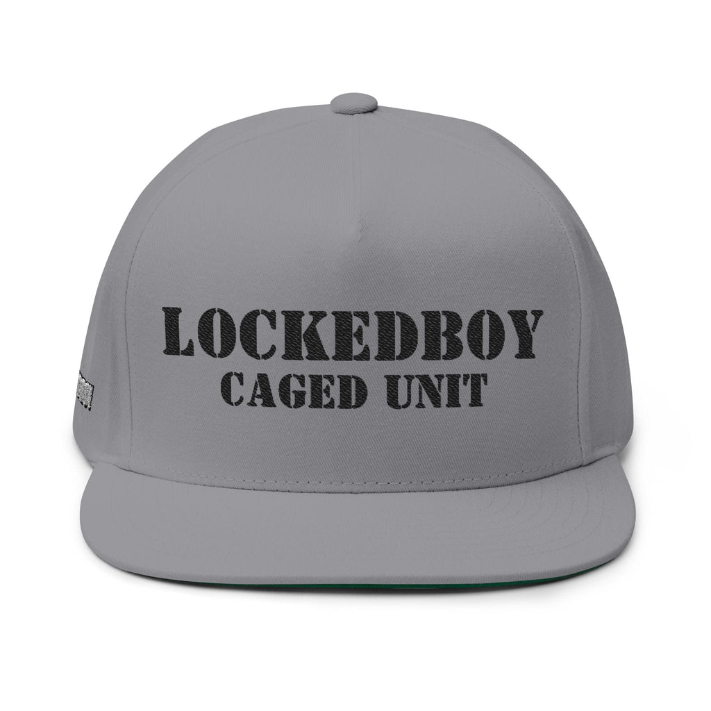 LockedBoy Caged Unit Locktober Embroidered Flat Bill Snapback Cap for chastity