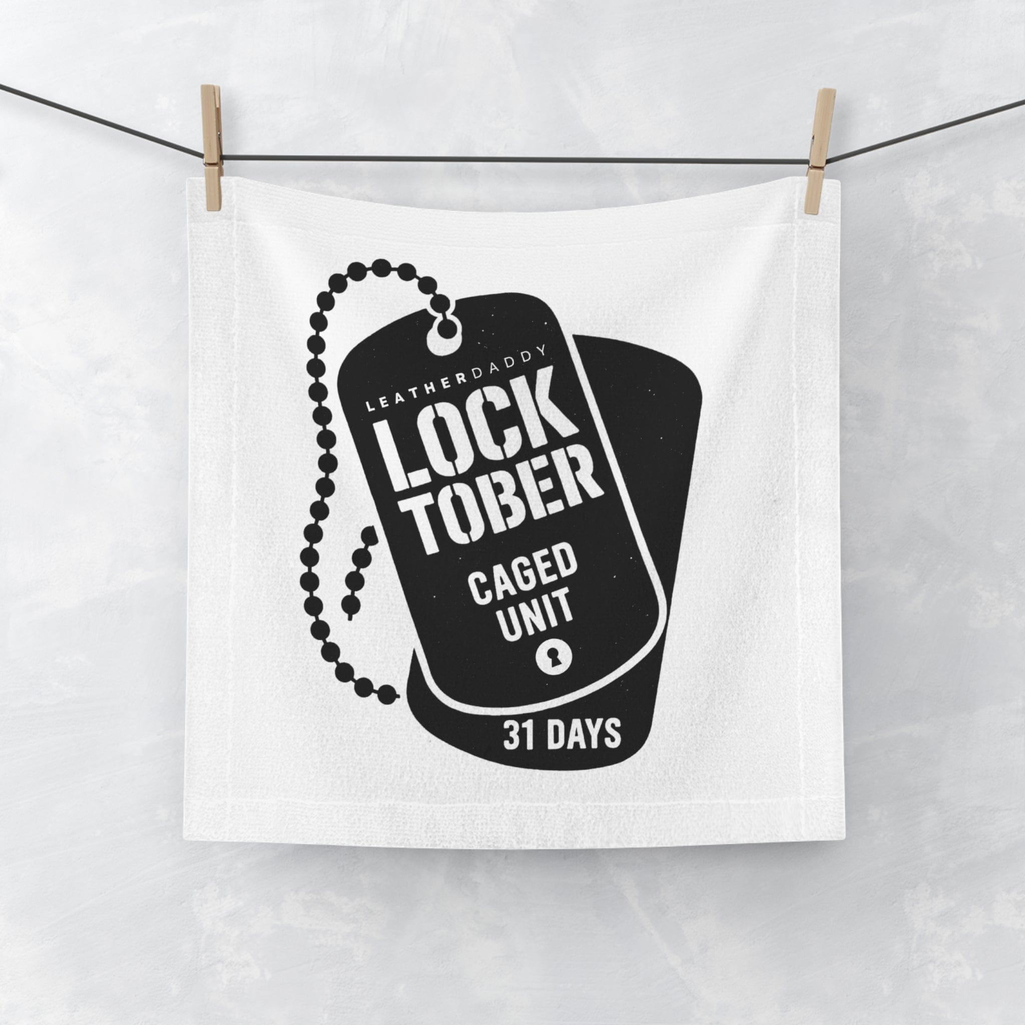 Daddy's CumRag – LockedBoy Fetish Gym Towel with Locktober Dog Tag Design