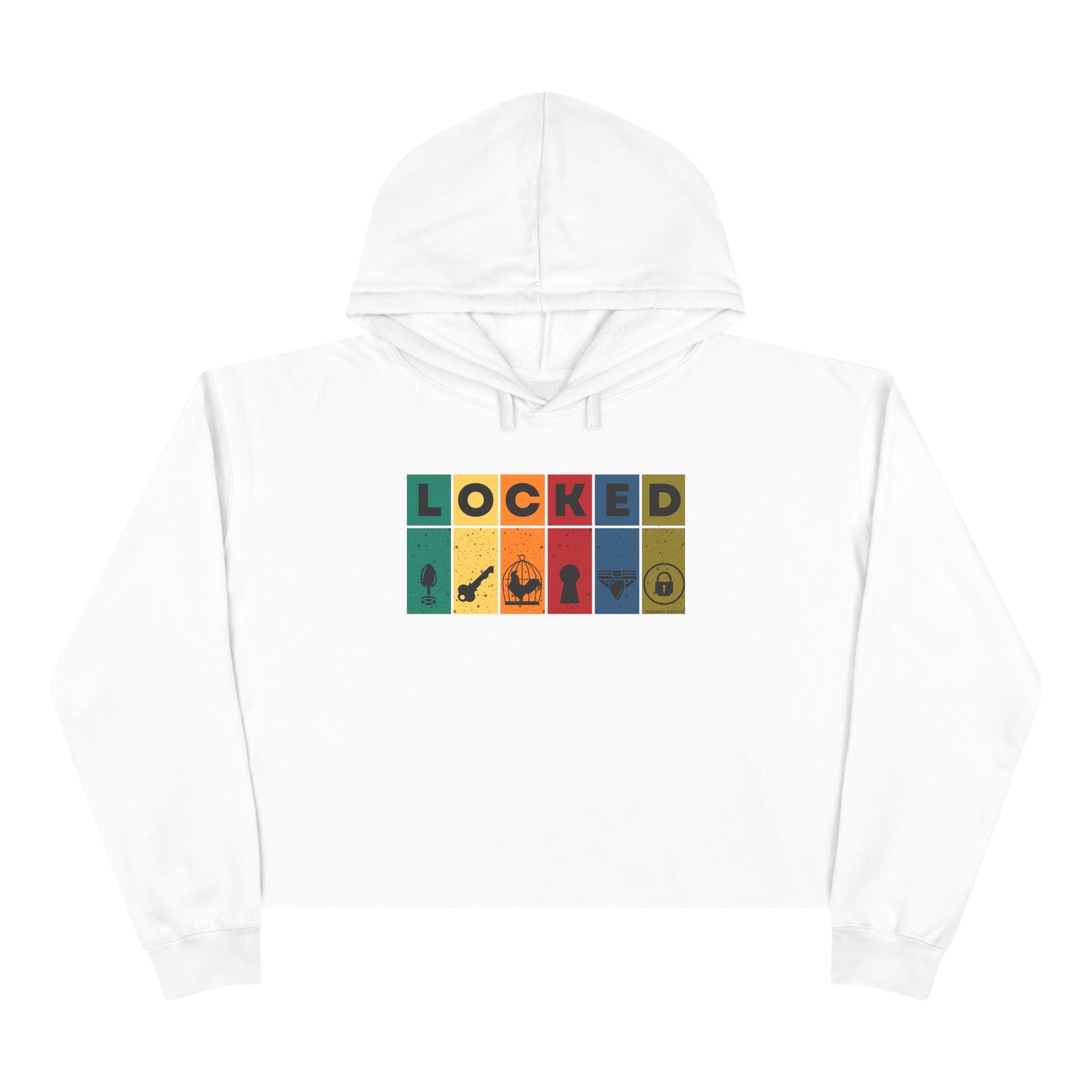 Locked Blocks Crop Hoodie - Lockedboy Athletics Chastity Apparel
