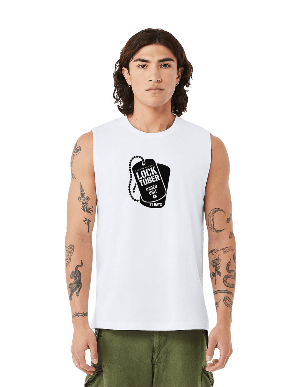 Locktober Caged Unit Muscle Tank – Unisex Jersey Workout Tee for 31 Days of Discipline
