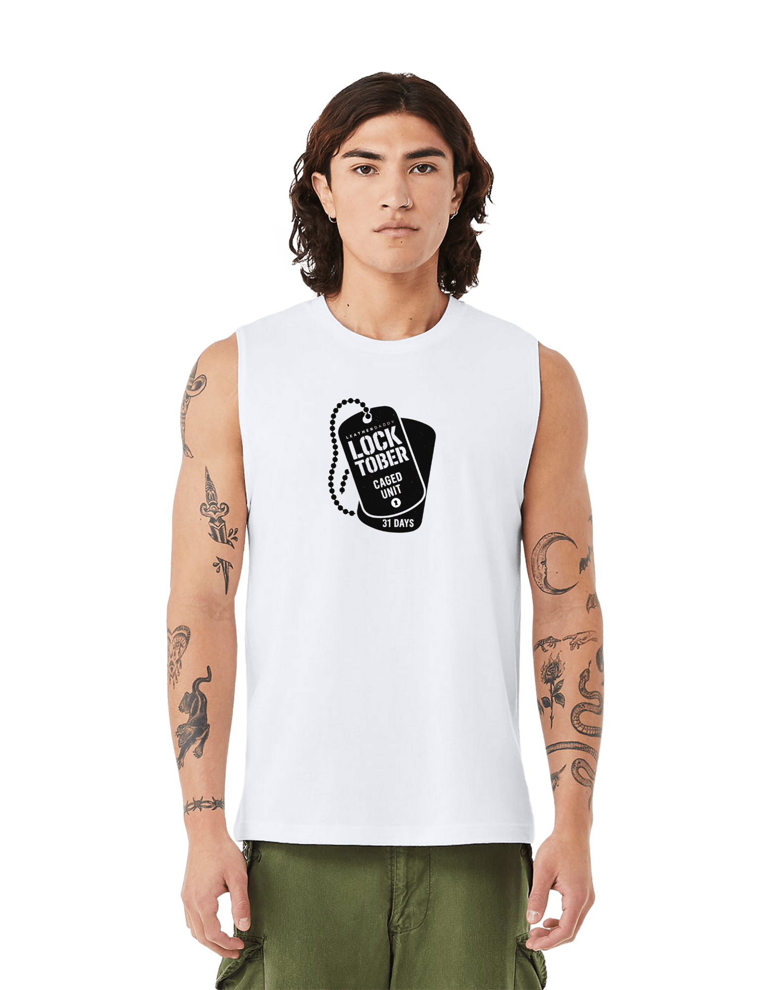 Locktober Caged Unit Muscle Tank – Unisex Jersey Workout Tee for 31 Days of Discipline