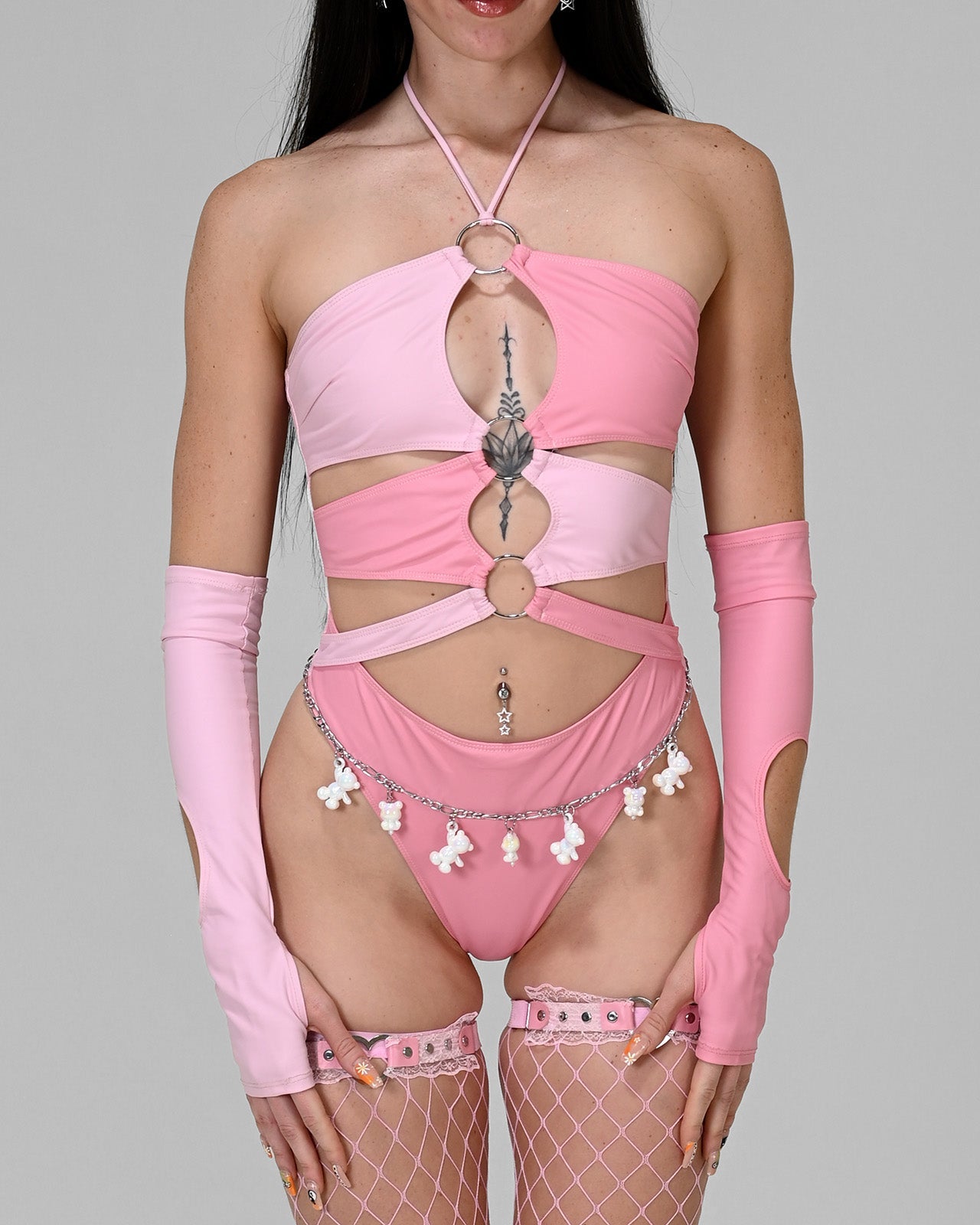 Pink Cutout Sleeves